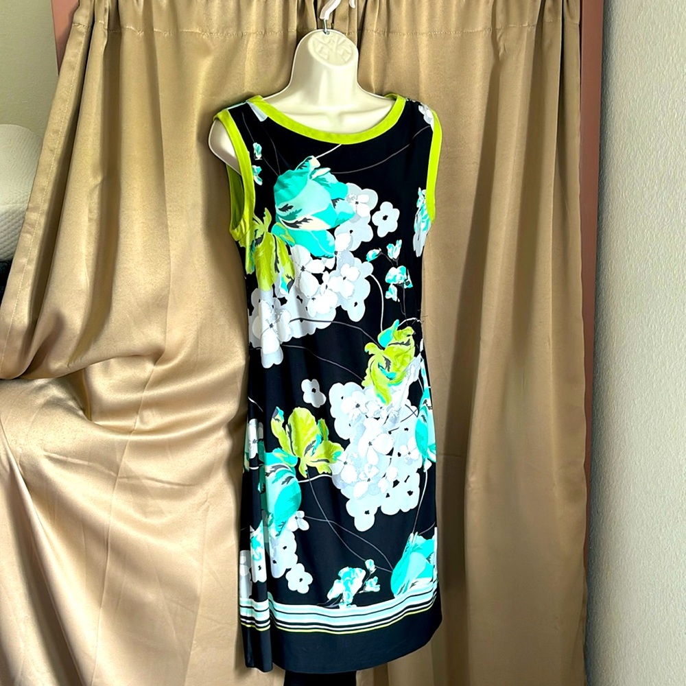 Summer casual to cocktail dress, gathers to oneside. Comfy with heels or sandals